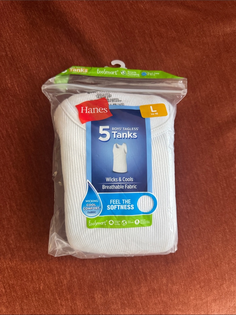 Hanes White Boys 5-Pack Tagless Tank Tops